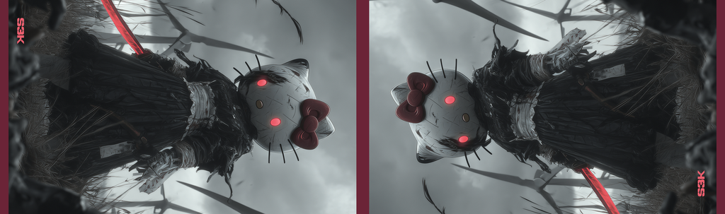 Paintball Laufsocke: Dark Hello Kitty