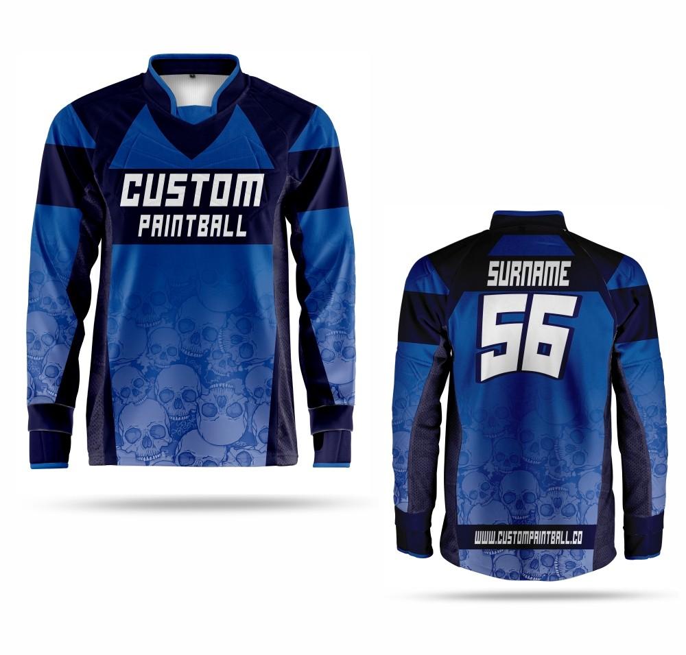 Paintball Trikot Blue Skulls