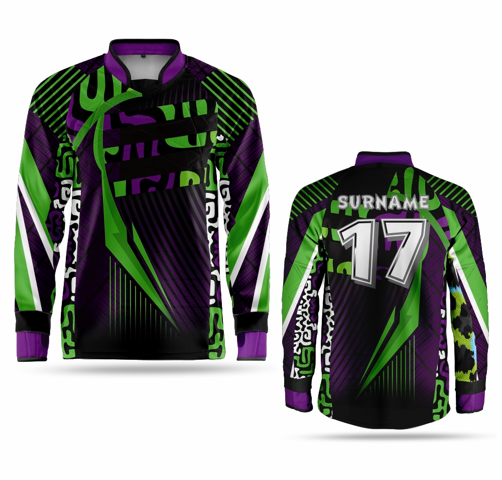 Paintball Bekleidung Lila-Grün Custom