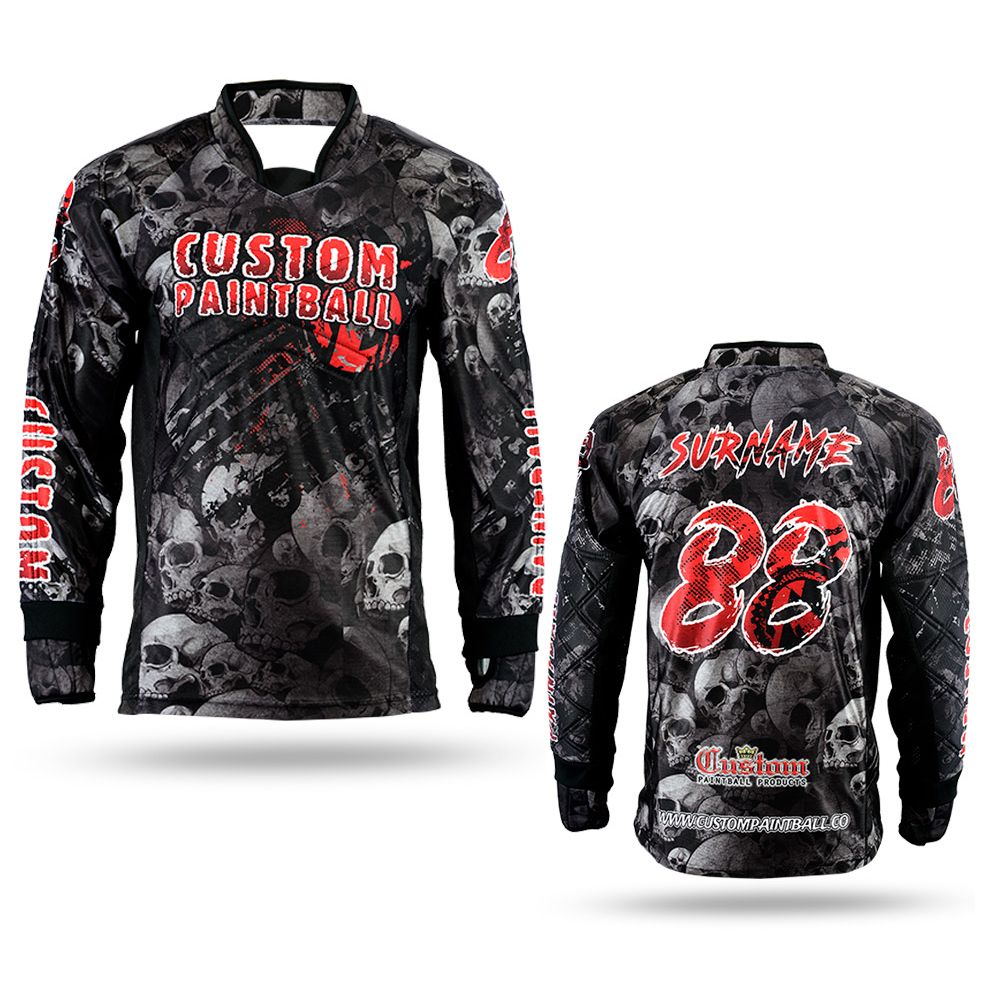 Custom Paintballjersey Skulls Black