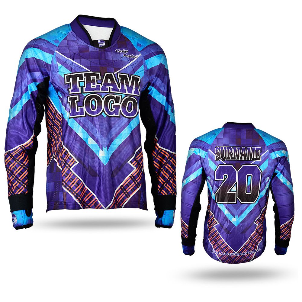 Lila - Blaues Custom Paintballjersey