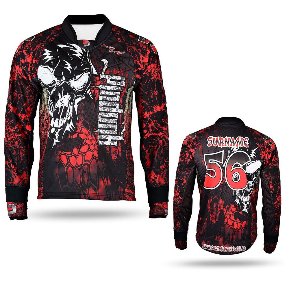 Paintball Jersey Red Skull