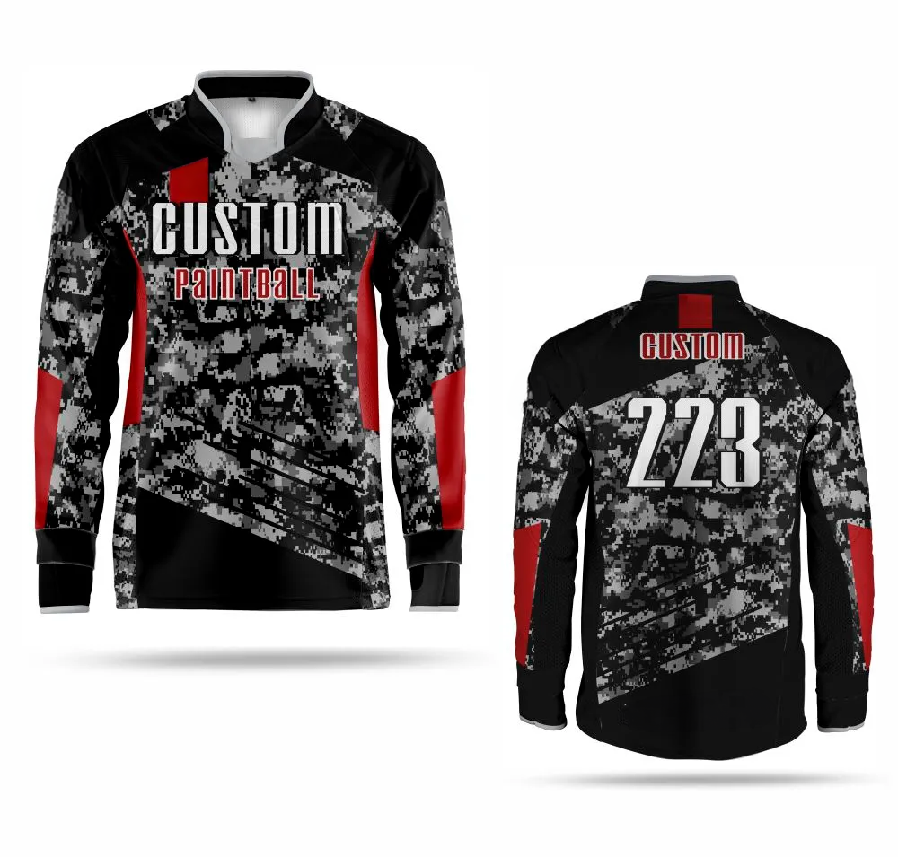 Custom Paintball Jersey Red Camo
