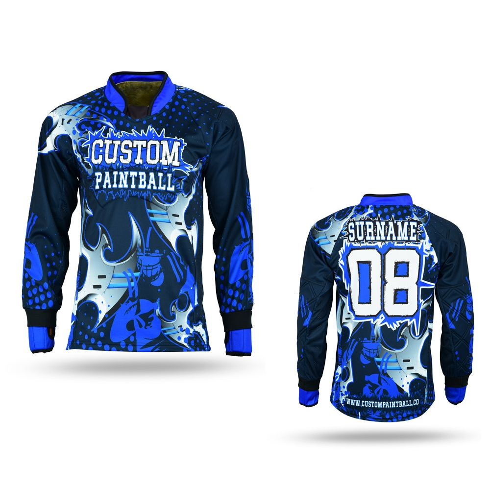 Custom Paintball Jersey mit Blau und Weiß