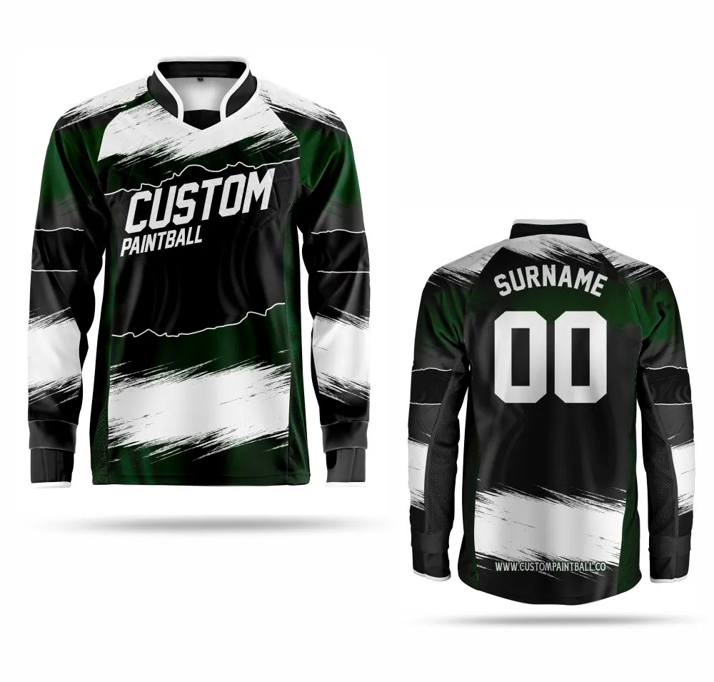 Günstiges Jersey - Grün, Schwarz, Weiß