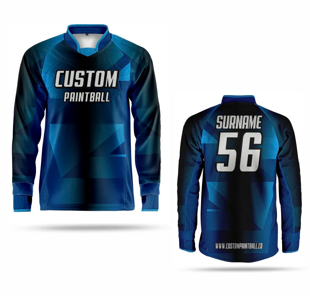 Individuelles Paintball Jersey blau und personalisierbar