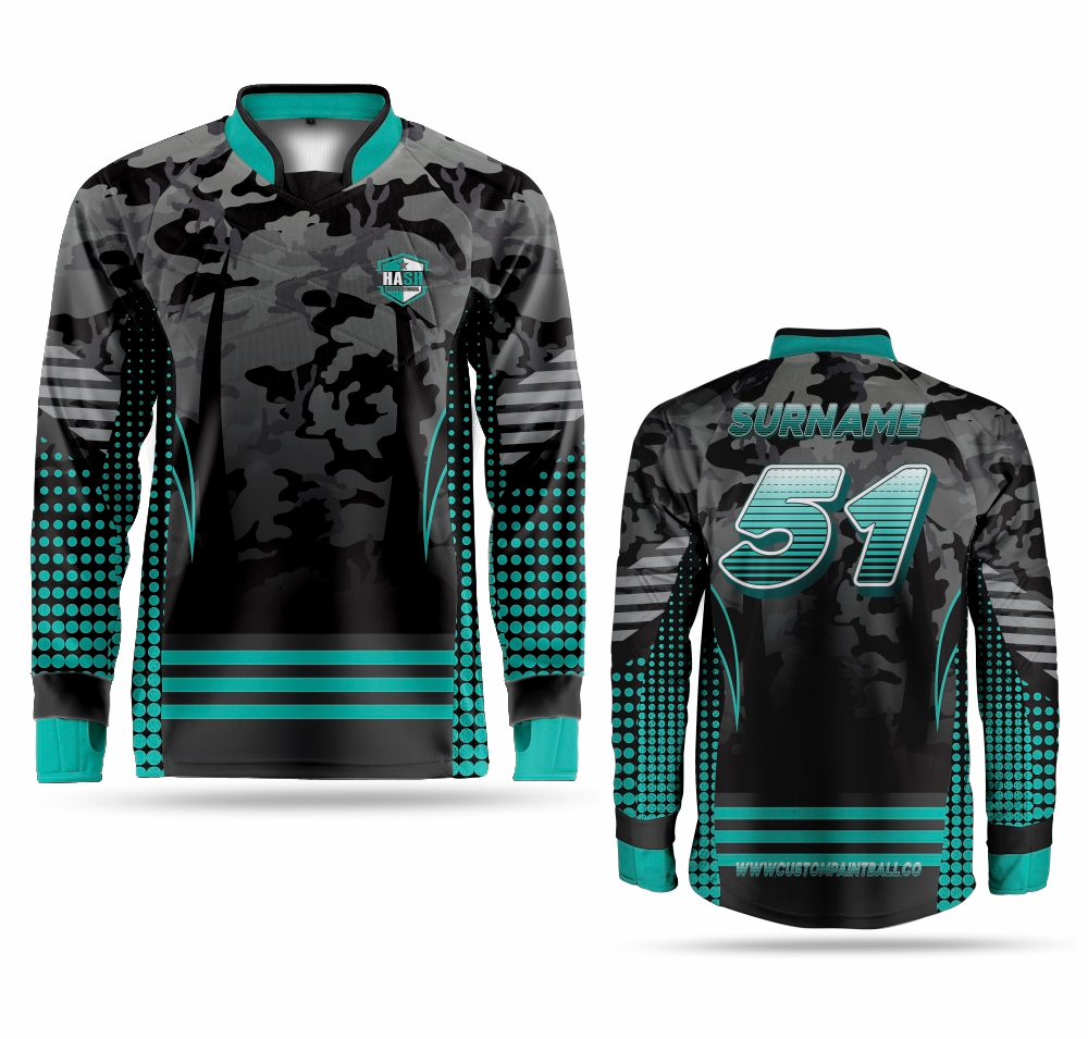 Paintball-Jersey Grün, Schwarz – Custom